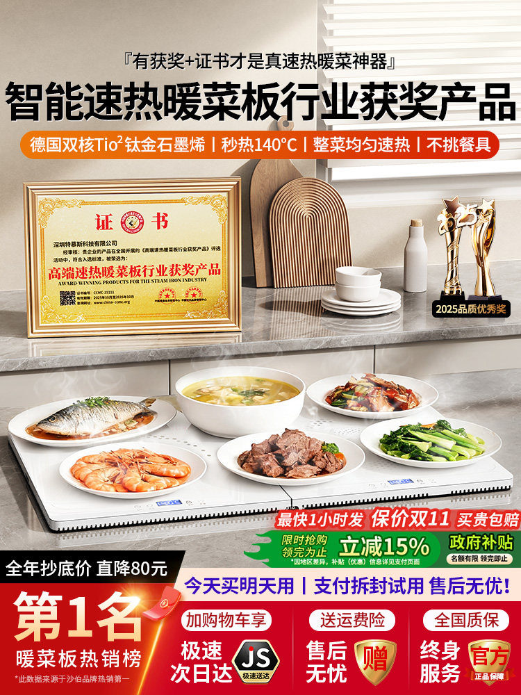 2025 New Model Warming Plate]Hot Plate for Home Use, Insulation Plate, Multifunctional Heating, Intelligent Constant Temperature Dining Table, Foldable