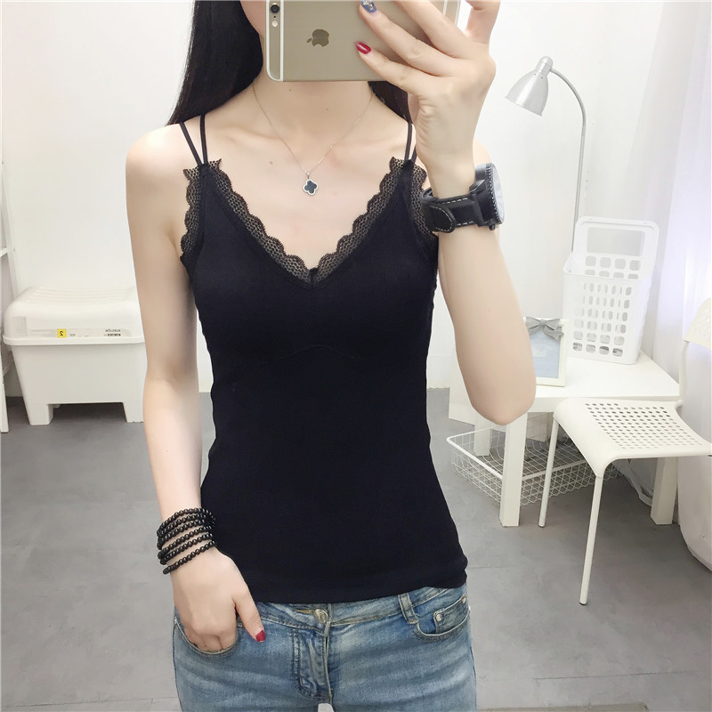 Vẻ đẹp phụ nữ vest rơi xuống đáy của tay chéo vành đai sexy sling vest mà không vòng thép 2020 mới váy bên ngoài.