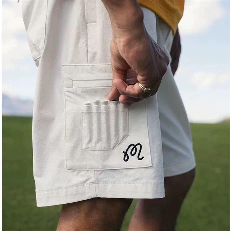 Korean Malbongolf Men's Summer Golf Shorts with Tee Pocket Golf Pants for Men