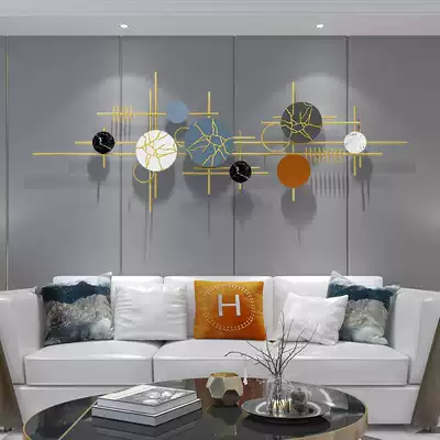 Living room TV background wall metal wall Wall bedroom creative pendant Nordic art dining room light luxury wall decoration