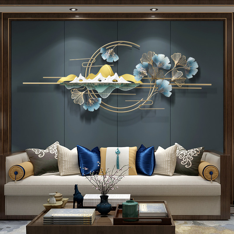 New Chinese wall decoration pendant fashion creative living room TV background wall Entrance wall decoration Light luxury wind wall hanging