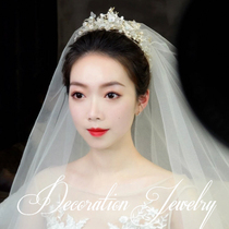 Bride headdress Korean gold Super fairy crown performance hairband wedding butterfly hair accessories earrings set wedding accessories
