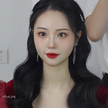 2022 new Korean style long style streaming sushui drill earrings female crowdsourced design sense superior bridal wedding dresses earrings