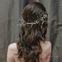 Bride Wedding Flower Headdress Handmade Sweet Beaded Hairband Simple Pearl Hairband Wedding Dress Accessories