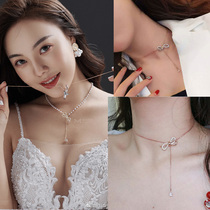 Necklace bow new clavicle hipster personality trend temperament Joker 2019 trembles Net red model