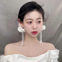 2022 New Super Fairy Petals Flow Suear Clips Bridal Wedding Wedding Photography With Makeup Styling Exaggerated Minimalist Ear Accessories