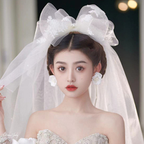 New Korean style head yarn bridal headwear supersenssensual main wedding dress white advanced sensation fluffy yarn Write True Col.