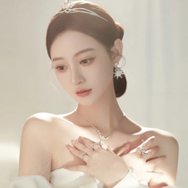 New bridal princess crown headwear alloy silver plated water drill pearl crown simple to write real wedding dresses accessories