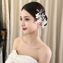 2022 new Korean superfairy flowers crystal stream Subridal headwear wedding headwear ear hanging wedding gown accessories