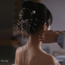 2022 new Japan-ROK current Sox crystal bridal wedding and makeup gown hair accessories Retro Brigade slapped wedding dresses senior