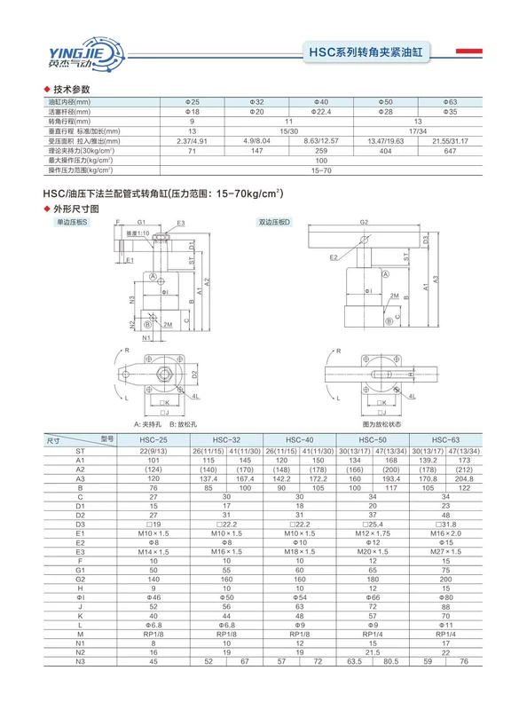 thông số kỹ thuật xi lanh thủy lực Xi lanh góc thủy lực HSC/CHS25/32/40/50/63SR/SL Xi lanh dụng cụ áp lực xoay 90 độ hướng xuống xi lanh thủy lực 5 tấn xi lanh thủy lực máy xúc