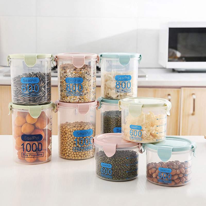 Creative transparent plastic buckle sealed cans nuts dry goods storage cans food storage boxes storage cans Miscellaneous grain cans