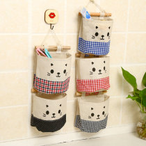 Cartoon Fabric Wardrobe containing hanging bag Cotton numb door rear suspended front storage bag Debris Collection Bag