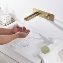 YEFG factory full copper gold hot and cold into the wall concealed basin faucet basin washbasin bathroom faucet