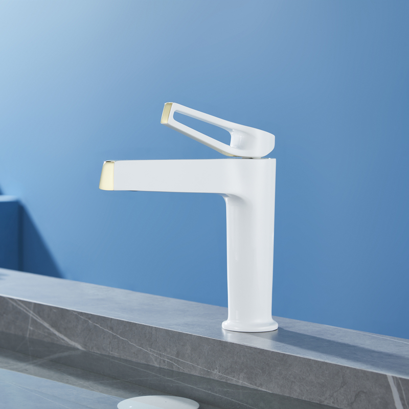 All copper black and gold basin washbasin faucet light luxury hot and cold water faucet white heightened powder room faucet