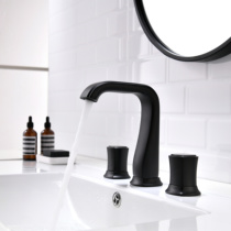 YEFG double-handle three-hole split basin faucet hot and cold all-copper bathroom washbasin basin faucet three-piece set