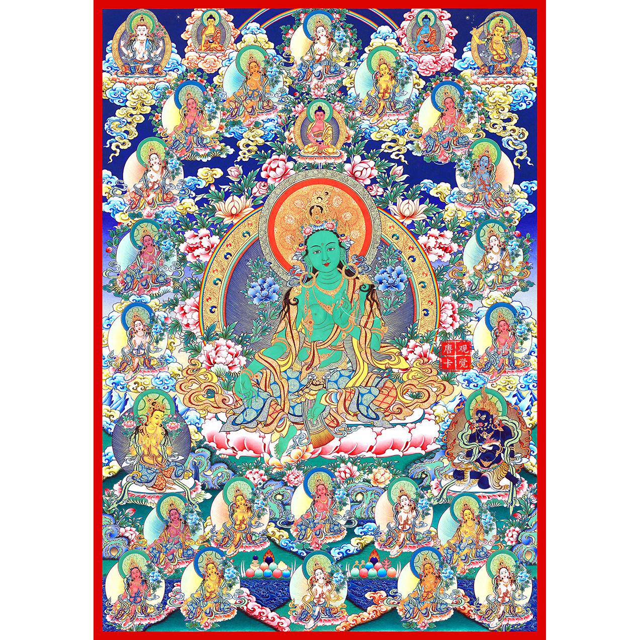 藏村21度母绿度母挂件唐卡挂画,客厅装饰画首选?-藏族唐卡-淘宝百科网