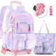 Gradient trolley school bag for primary school students in grades 1, 2, 3 to 6, large-capacity girl's trolley climbing stairs 2026 new style