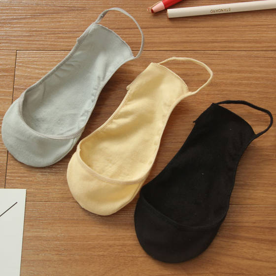 3-5 pairs of summer thin high-heeled shoes socks shallow mouth suspenders invisible socks women's pure cotton boat socks non-slip and sweat-absorbing