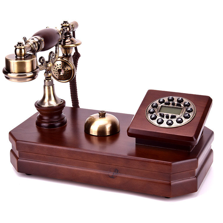 Solid wood retro telephone fashion creative office home landline European style antique living room to show mechanical ring phone