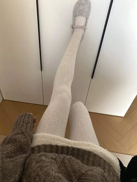 Autumn and Winter Milk White Pantyhose for Women, Jk Style, Thickened for Outer Wear, Slimming, Thin Style, Japanese Twist Pattern, Fleece-Lined Oatmeal Cotton Leggings