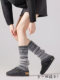 Gray Fair Isle Wool Slouch Socks for Women, Autumn and Winter 2025 New Vintage Slimming Thickened Snow Boot Leg Warmers