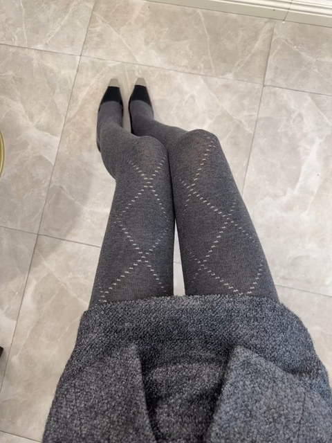 Gray Pantyhose for Women, Thin Style for Outerwear, Slimming Pressure, Thick Gray Leggings, Autumn and Winter Thickened, Non-Slip Leggings