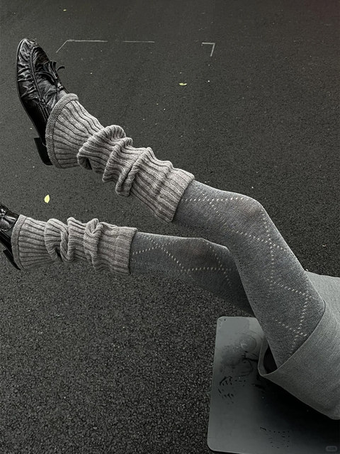 Lattice-Patterned Pantyhose for Women, Thin Style for Outerwear, Slimming Pressure, Thick Gray Leggings, Autumn and Winter Thickened, Non-Slip Leggings