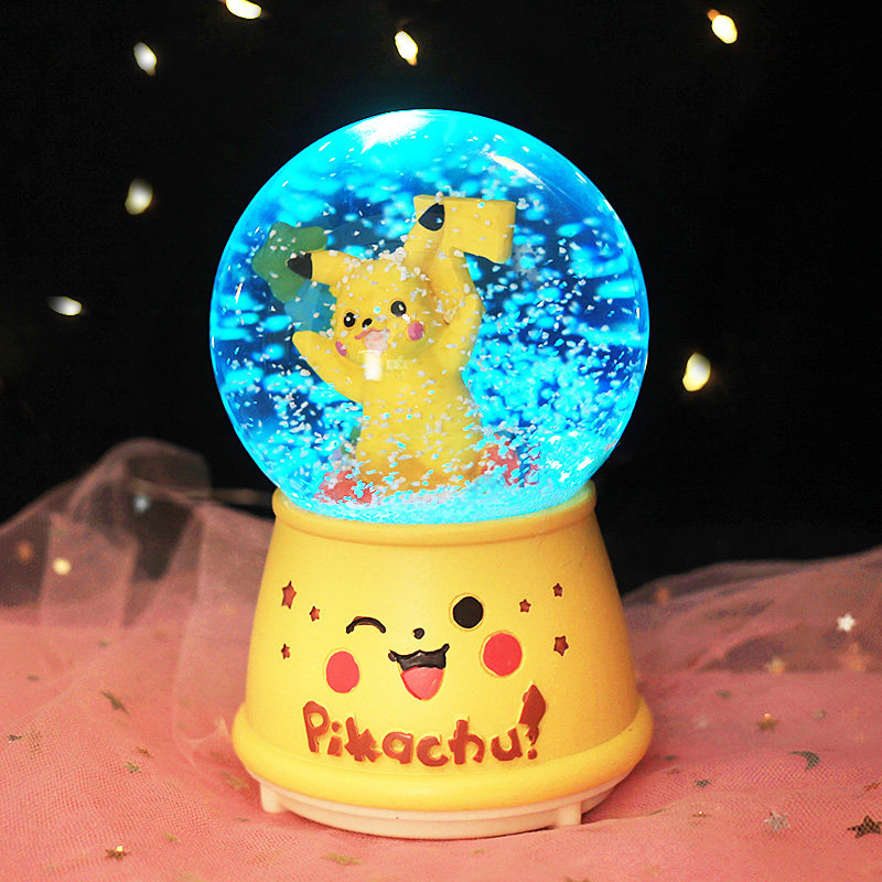 JE ROU Pokémon Crystal Ball Music Box Christmas Eve Birthday Gift Bestie Pikachu Christmas Gift
