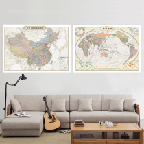 2 trembles with the same model 2020 new version of China Map World Map wall sticker 1 1x0 8 m decoration