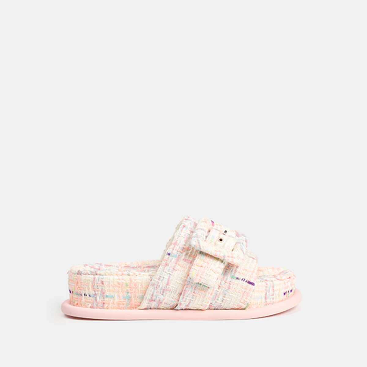 Gooreey designer brand slippers in 2023 wear new thick bottom button decorated pink half drag