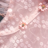 Летняя одежда, платье, кружевная юбка на девочку, ципао, летний наряд маленькой принцессы для девочек, детская одежда