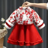 Пуховик, детское платье, праздничнное ханьфу, комплект, китайский стиль