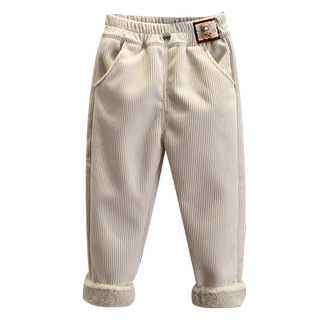 儿童灯芯绒裤子秋冬季新款女童加绒裤女宝宝洋气外穿长裤一体绒
