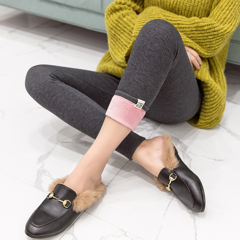 Maternity trousers winter inner trousers outer wear plus velvet thick warm pregnancy abdominal support trousers trousers casual autumn and winter trousers