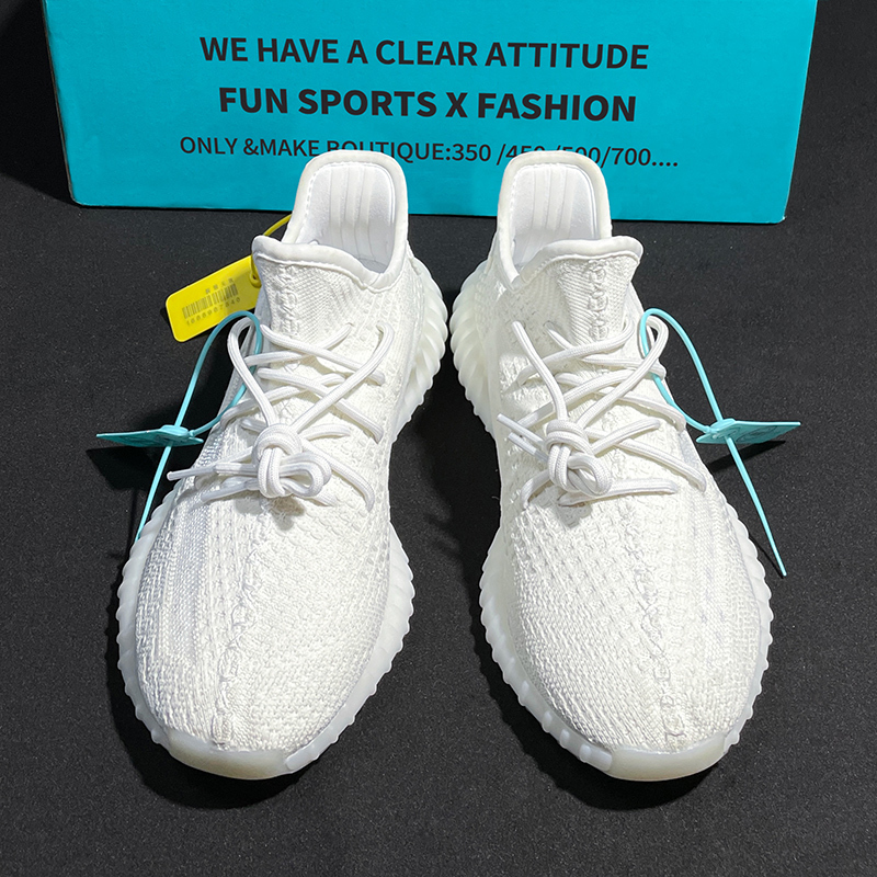 Guangyazi Shoes 350 Pure White Ice Cream Ice Blue Summer Breathable Putian Genuine Official Website Men's Shoes Women's Sports Running Shoes