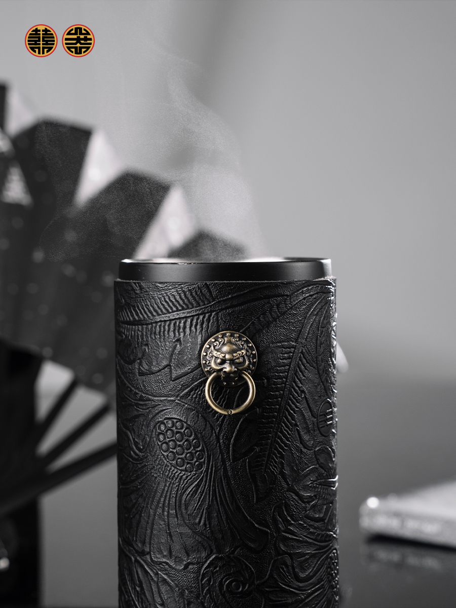 Xiqi Chuan Bronze Lion Coffee Cup Cup Car Insulation Cup Stainless Steel Portable Water Cup Cup Men's Open Cover