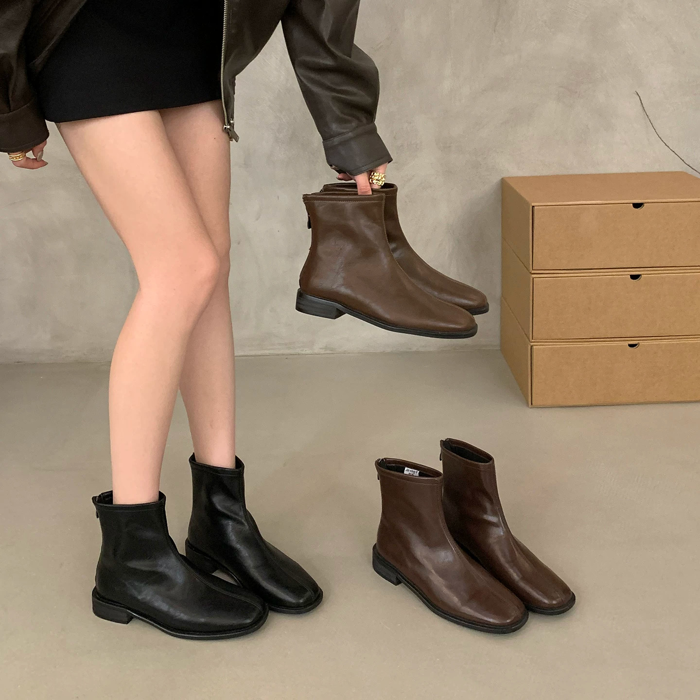 French-Style Chunky Heel Chelsea Martin Boots for Women, 2026 Autumn and Winter New Super Popular Slim Boots, Stretch Boots, Short Boots, Ankle Boots