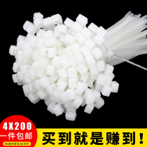 Self-locking nylon cable tie 4*200 strapping plastic cable strap buckle holder large 500 black and white