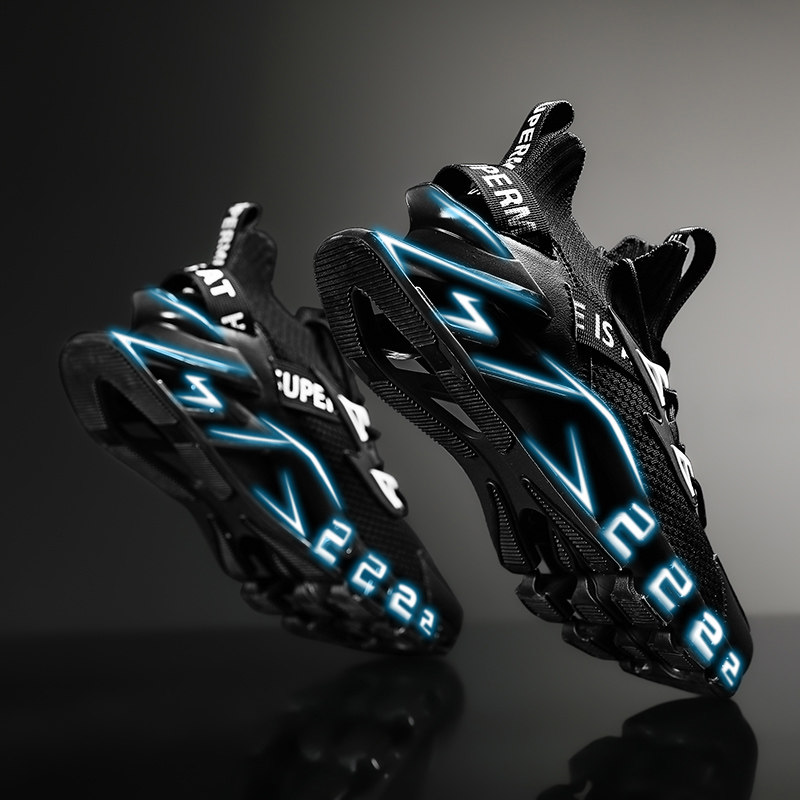 Hon Chengke Flying Sneaker Men's Summer Breathable Thin Section Knife Frontal Men's Shoes Summer Ultra Light Shock Absorbing Chic Running Shoes