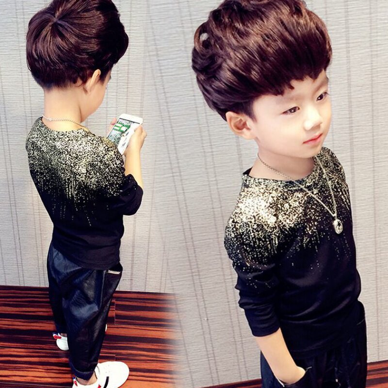 2021 spring children's clothing boys' autumn clothing 2020 new round neck Korean version long-sleeved T-shirt top children's play