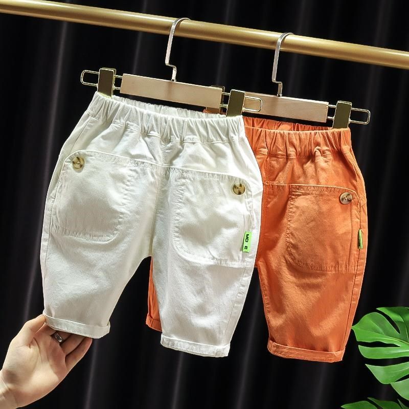 Over-the-knee baby shorts summer clothes thin small boy cropped pants 2021 new Korean version of the baby 8 eight points 7 library
