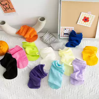 2021 bubble socks female spring and autumn summer thin rainbow candy color transparent Korean ins Dudu throw away