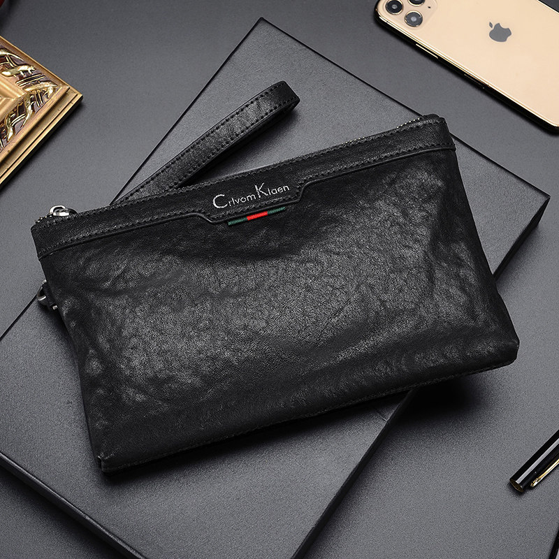 Men Hands Bag Genuine Leather Envelope Bag Men's Bag 2021 New Head Layer Bull Leather Hand Grip Bag Boomer Luxury Goods Clip Bag