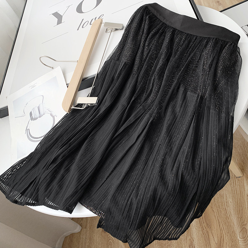 GGDVQ068 Agod Domestic single 2021 summer New irregular tightness tightness waist mesh yarn half body dress woman