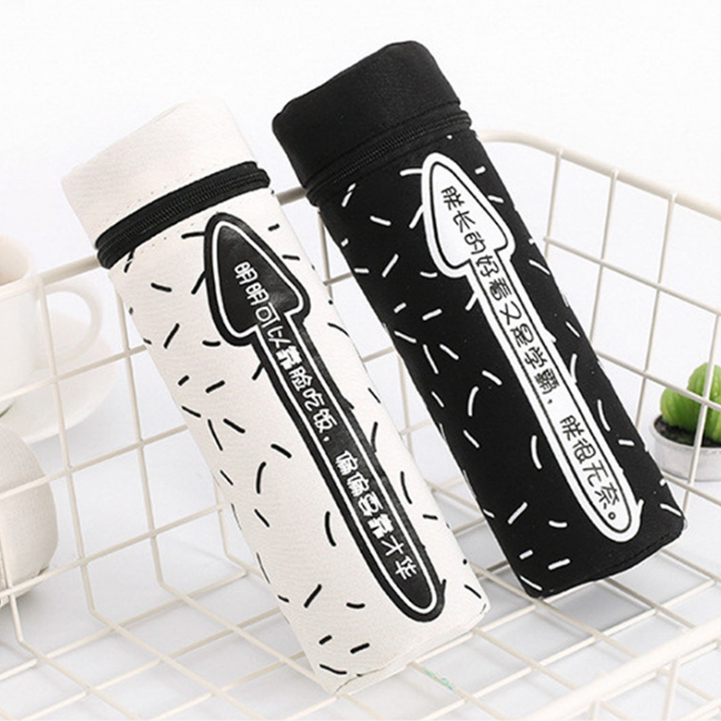 Pen bag men and women Ins brief students High school junior high school students creative personality to blame big capacity canvas stationery bag pencil bag small frescoed elementary school student multifunctional pencil case