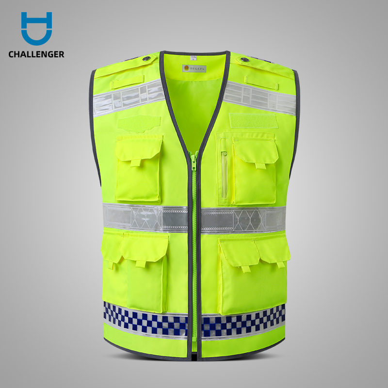 Multifunction Multi-Pocket Road Construction Safety Reflective Vest Traffic Safety Protection Jacket Patrol Reflective Waistcoat