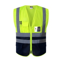 Reflective vest vest safety clothing traffic car fluorescent clothing night yellow vest construction jacket breathable mesh