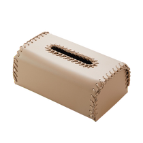 LeiQuHome美拉德风轻奢纸巾盒家用客厅餐桌设计师高档皮革抽纸盒