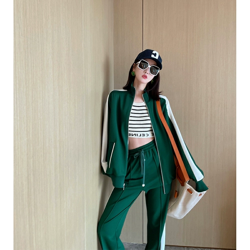 Зеленая толстовка, штаны, весенний спортивный костюм, осенний комплект, 2021 года, городской стиль